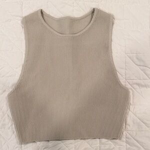 ARITZIA Babaton Sleeveless Ribbed Knit Top - Cream